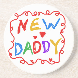 Primary Colours New Daddy Gifts Coaster