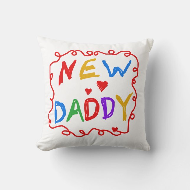 Primary Colours New Daddy Gifts Cushion (Front)