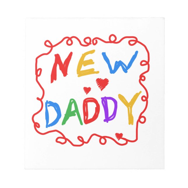 Primary Colours New Daddy Gifts Notepad (Front)