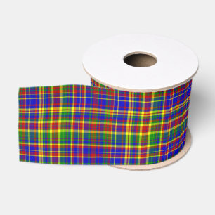 Primary Colours PLAID 20-Grosgrain Ribbon Grosgrain Ribbon