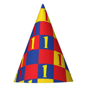 Primary Colours Red Yellow Blue 1st Birthday Party Party Hat