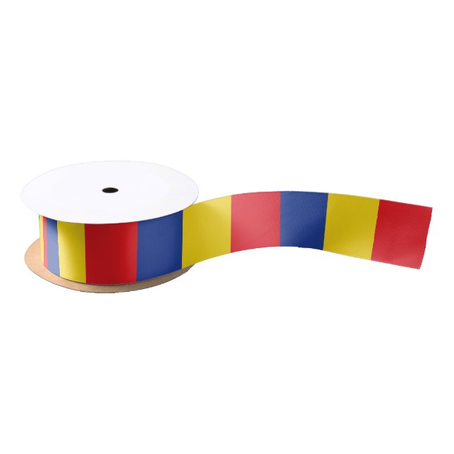 Primary Colours Red Yellow Blue 1st Birthday Party Satin Ribbon (Spool)