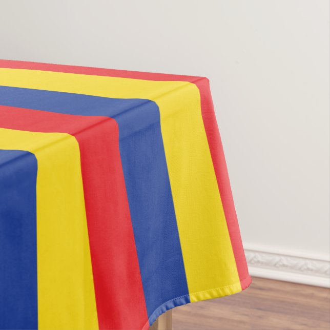 Primary Colours Red Yellow Blue 1st Birthday Party Tablecloth (In Situ)