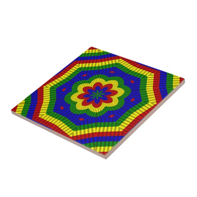 Primary Colours Rolled Flower 1 Tile (Side)