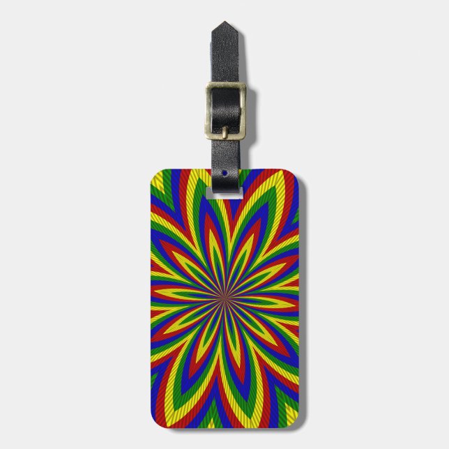 Primary Colours Rolled Flower 2 Luggage Tag (Front Vertical)