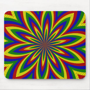 Primary Colours Rolled Flower 2 Mouse Mat