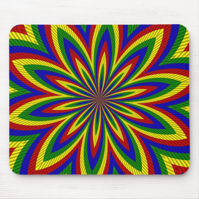 Primary Colours Rolled Flower 2 Mouse Mat (Front)