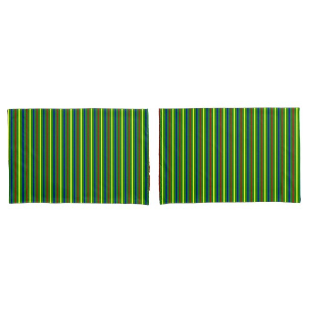 Primary Colours-Stripes 02-Pillow Case Set Pillowcase (Front-Set)