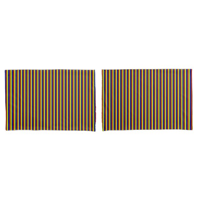 Primary Colours-Stripes 04-Pillow Case Set Pillowcase (Front-Set)