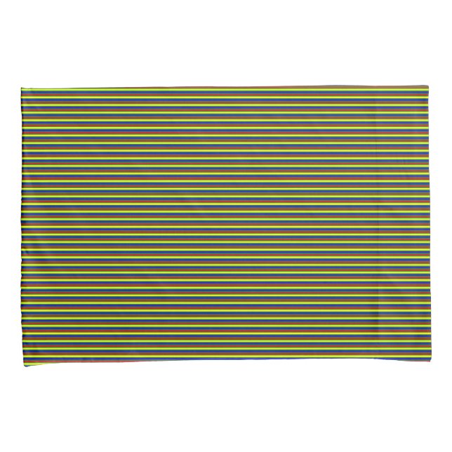 Primary Colours-Stripes 25-Pillow Case Set Pillowcase (Front-Right)