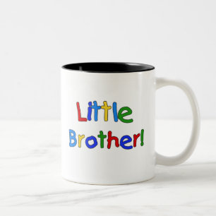 Primary Colours Text Little Brother Two-Tone Coffee Mug