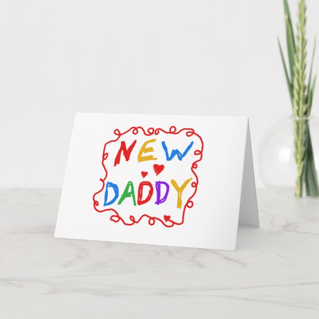 Primary Colours Text New Daddy Card (Front)