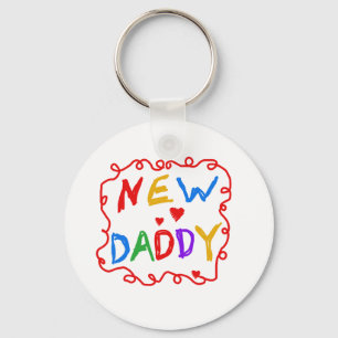Primary Colours Text New Daddy Key Ring