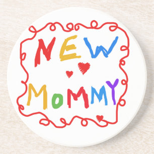Primary Colours Text New Mummy Gifts Coaster