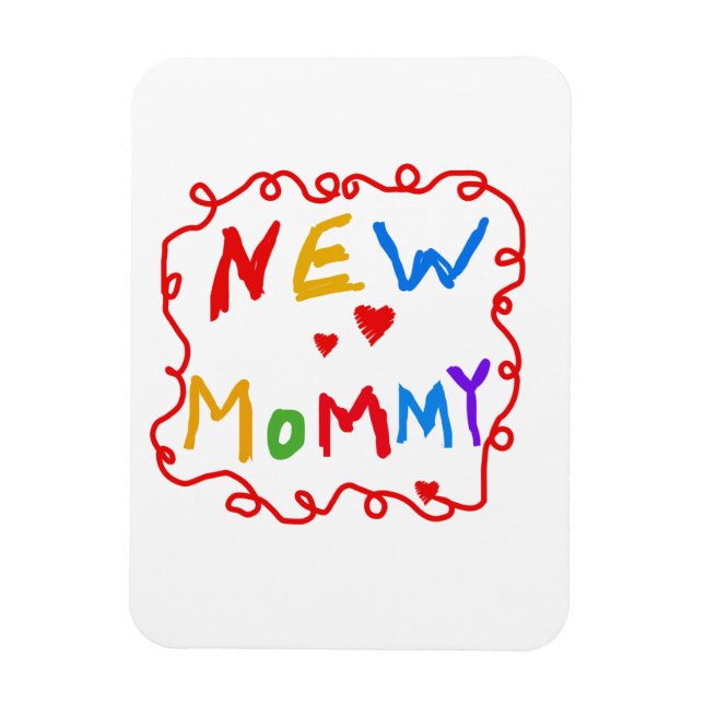 Primary Colours Text New Mummy Gifts Magnet (Vertical)