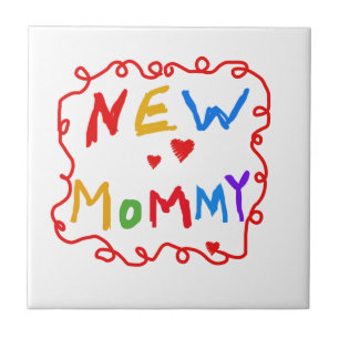 Primary Colours Text New Mummy Gifts Tile