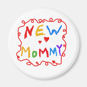 Primary Colours Text New Mummy Tshirts Magnet