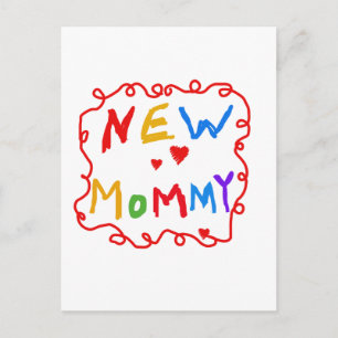 Primary Colours Text New Mummy Tshirts Postcard