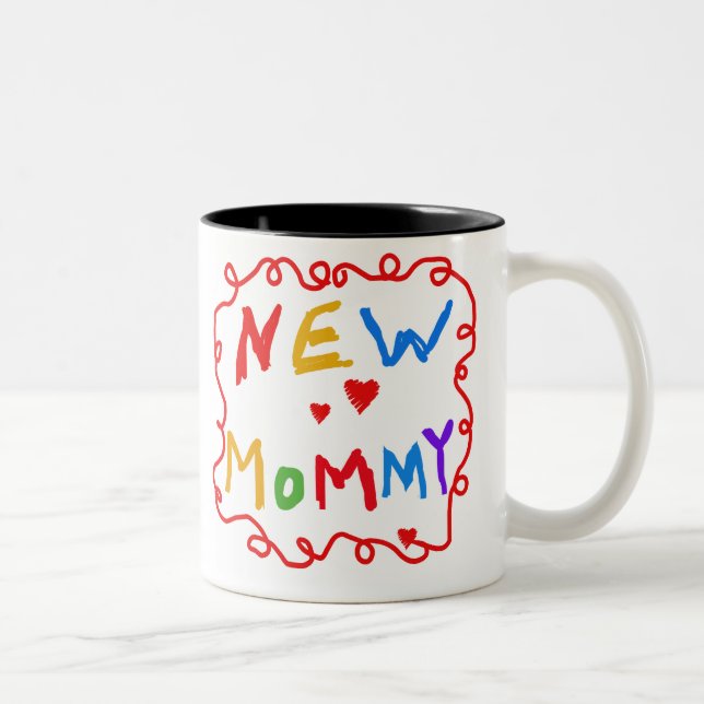 Primary Colours Text New Mummy   Two-Tone Coffee Mug (Right)