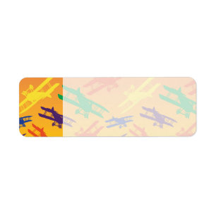 Primary Colours Vintage Biplane Aeroplane Pattern