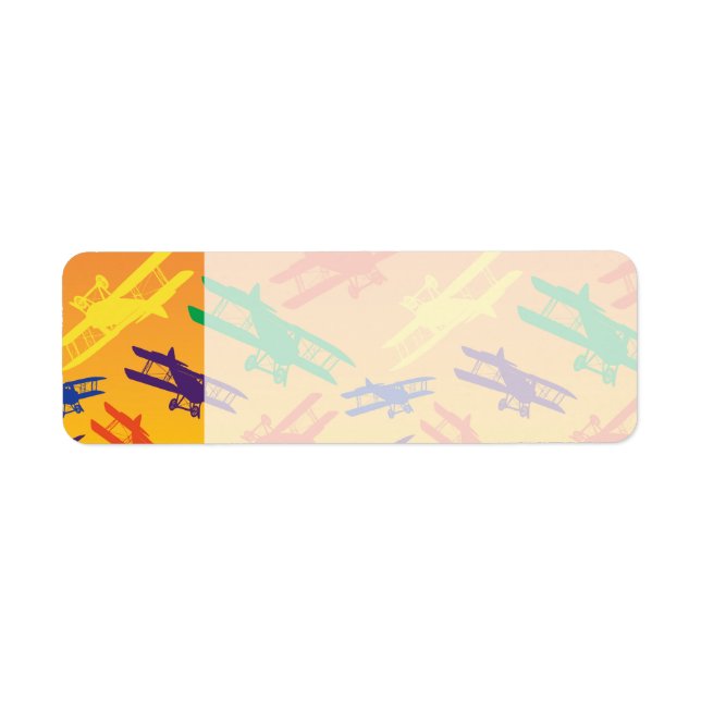Primary Colours Vintage Biplane Aeroplane Pattern (Front)