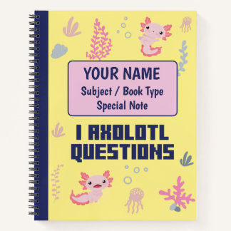 Primary Composition Notebook Cute Axolotl Pattern