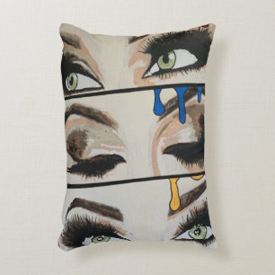 ‘Primary Concern’ Painting on a  Decorative Cushion