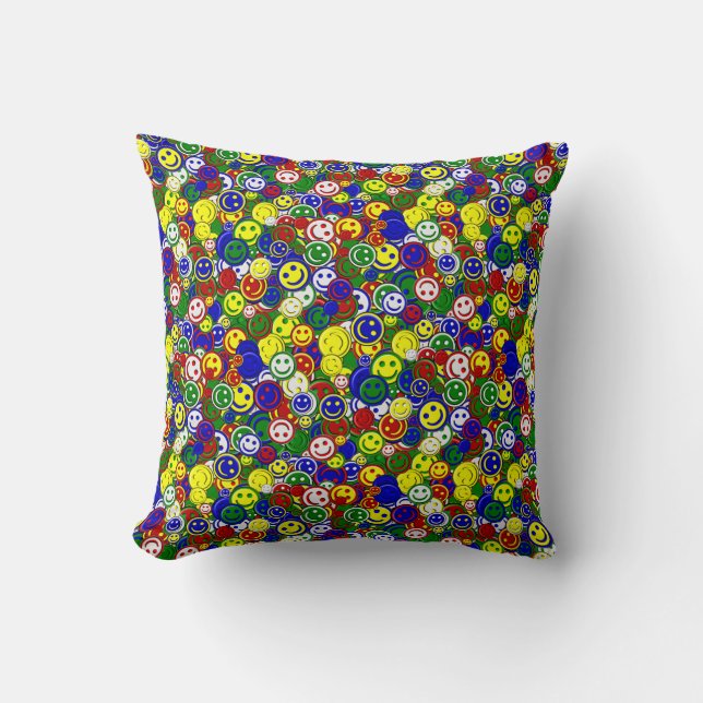 Primary Face Beads-GREEN-16x16 THROW PILLOW (Front)
