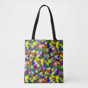 Primary Face Beads-GREEN-ALLOVER TOTE BAG