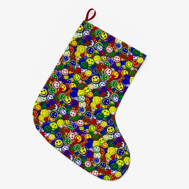 Primary Face Beads-RED-CHRISTMAS STOCKING (Front (Hanging))