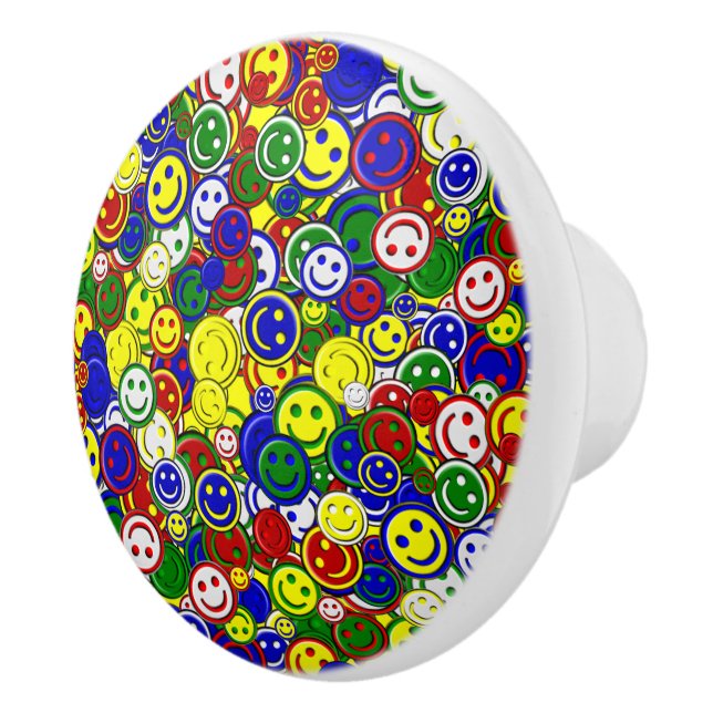 Primary Face Beads-YELLOW-CERAMIC KNOB (Right)