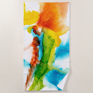 Primary Plume - Watercolors Beach Towel
