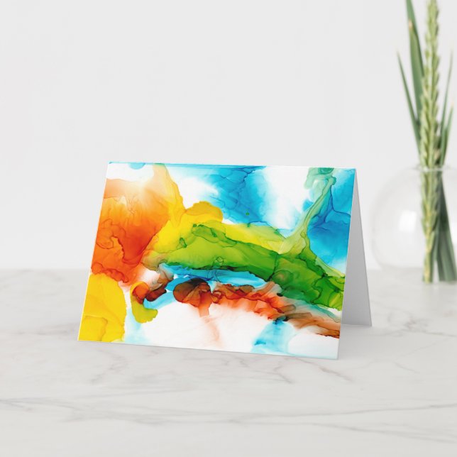 Primary Plume - Watercolors Card (Front)