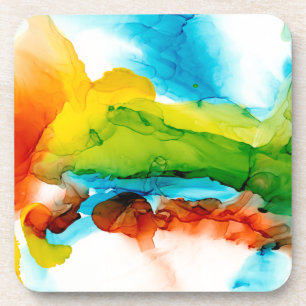 Primary Plume - Watercolors Coaster