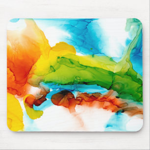 Primary Plume - Watercolors Mouse Mat
