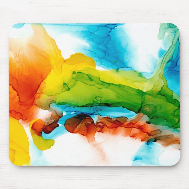 Primary Plume - Watercolors Mouse Mat (Front)