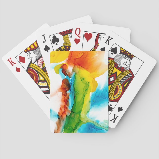 Primary Plume - Watercolors Playing Cards (Back)