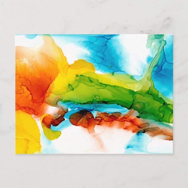 Primary Plume - Watercolors Postcard (Front)