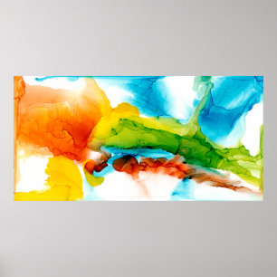 Primary Plume - Watercolors Poster