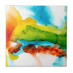 Primary Plume - Watercolors Tile<br><div class="desc">Primary Plume II by Jennifer Goldberger. Features an abstract design with varying colours and shapes in a watercolor style.| 142904FN</div>