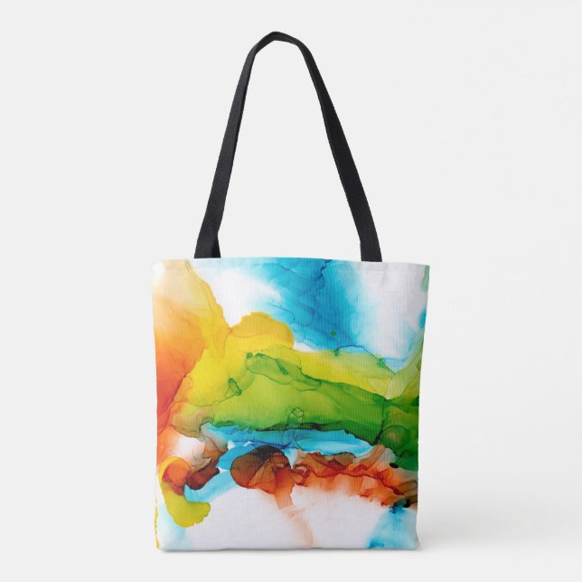 Primary Plume - Watercolors Tote Bag (Back)