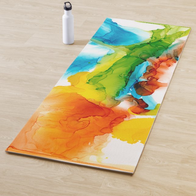 Primary Plume - Watercolors Yoga Mat (In Situ)