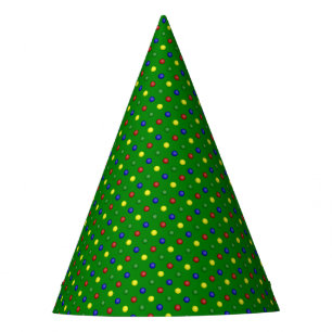 Primary Polka Dots-Green-PAPER PARTY HATS