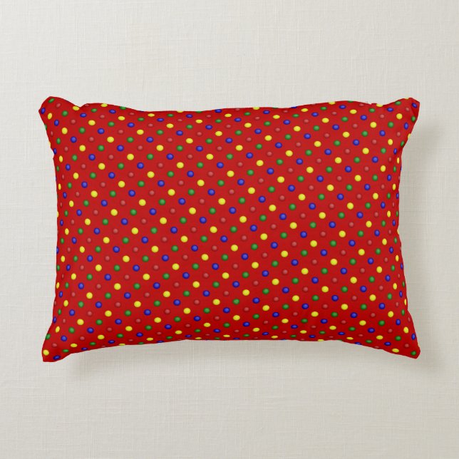 Primary Polka Dots Red-ACCENT PILLOW (Front)