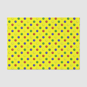 Primary Polka Dots,Yellow-TISSUE WRAP PAPER