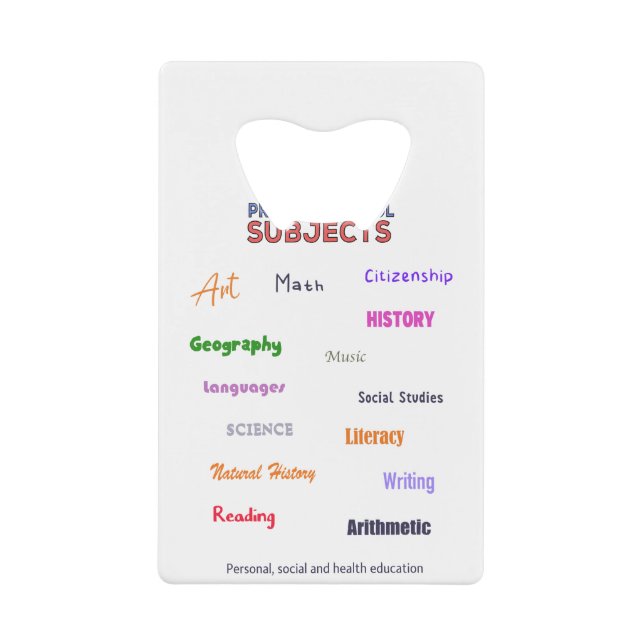 Primary School Subjects (Front)