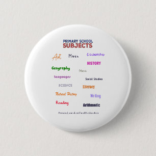 Primary School Subjects 6 Cm Round Badge