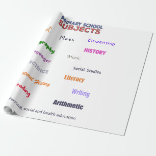 Primary School Subjects Wrapping Paper