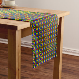 Primary Squares-INVERTED DOTS-COTTON TABLE RUNNER