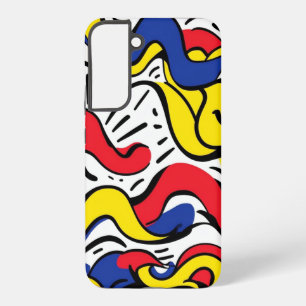 Primary Waves: Bold Mondrian-Style Abstract Samsung Galaxy Case